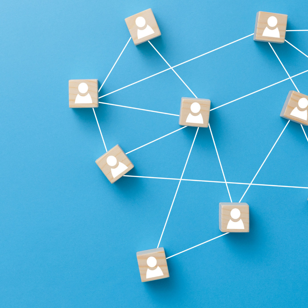 Light blue background with blocks connected by white lines
